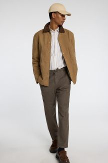 Linen trousers SELECTED 16087636-Forest-Night