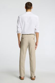 Linen trousers SELECTED 16087636-Vetiver