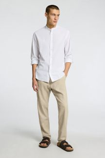 Linen trousers SELECTED 16087636-Vetiver